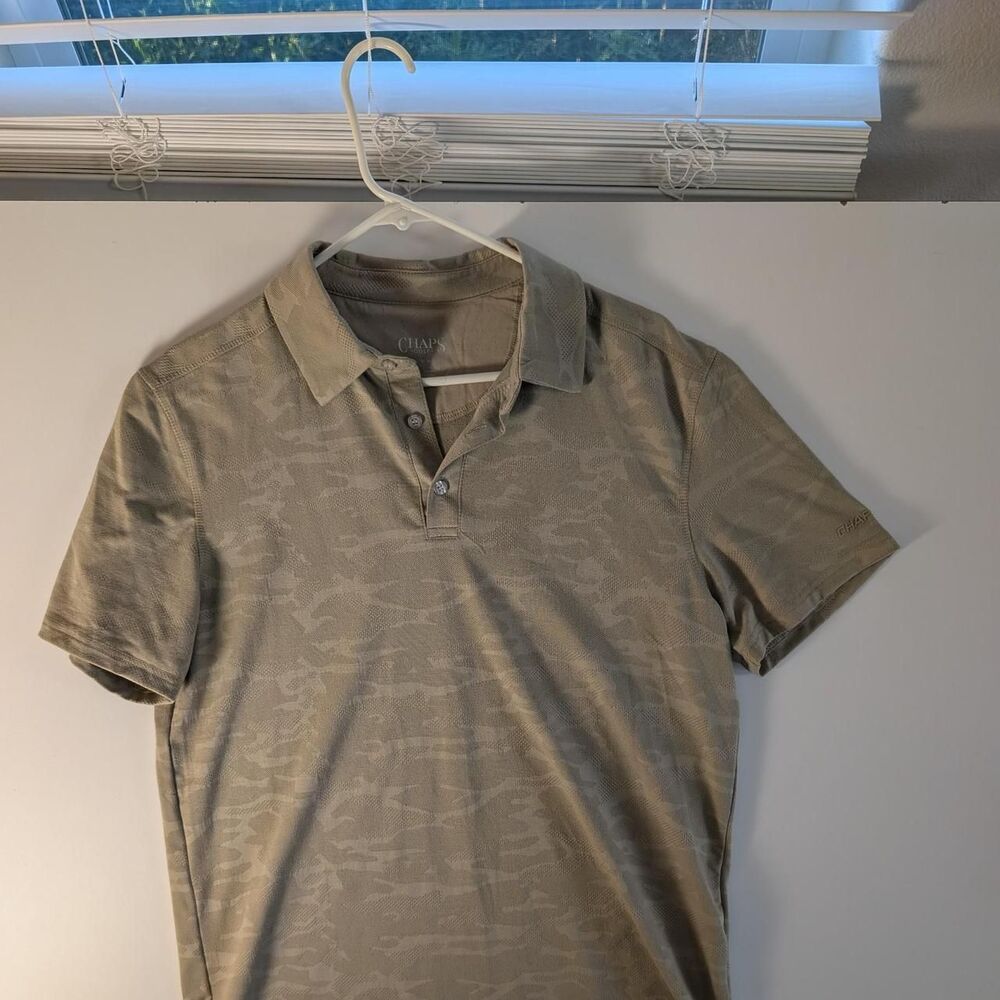 Chaps Men's Cream and Tan Polo-shirts